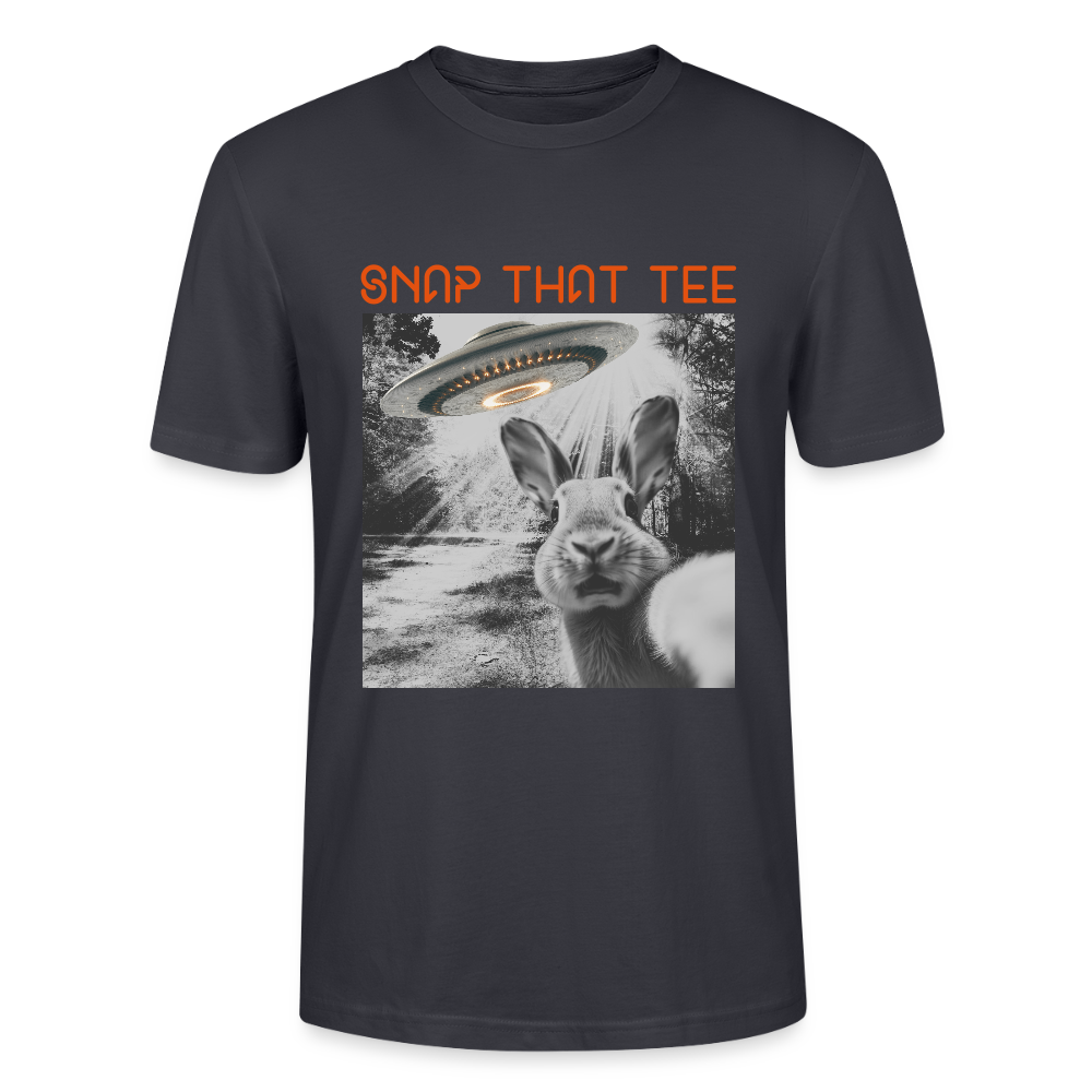 Hop To Space - T-shirt bio Unisexe - Snap that tee - bleu gris foncé