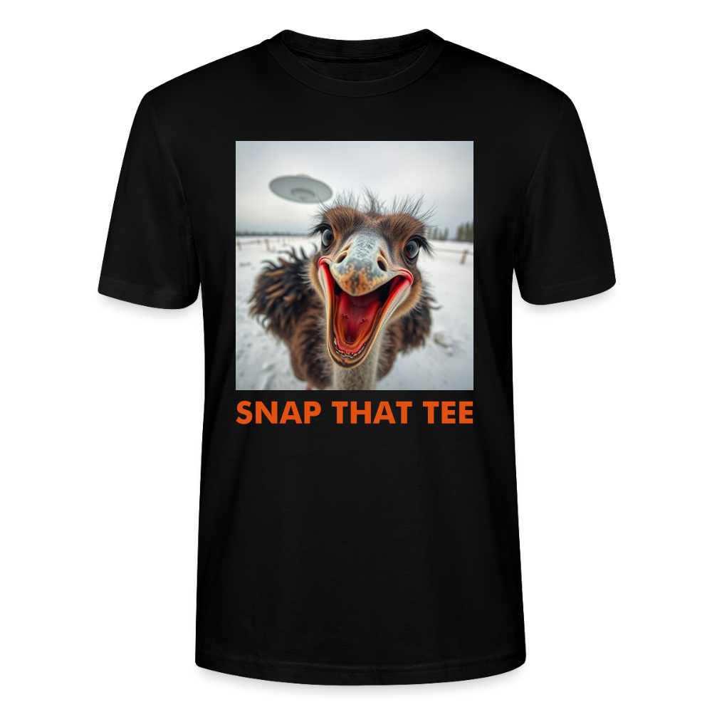 Ostrich Abduction - T-shirt bio Unisexe - Snap that tee - noir
