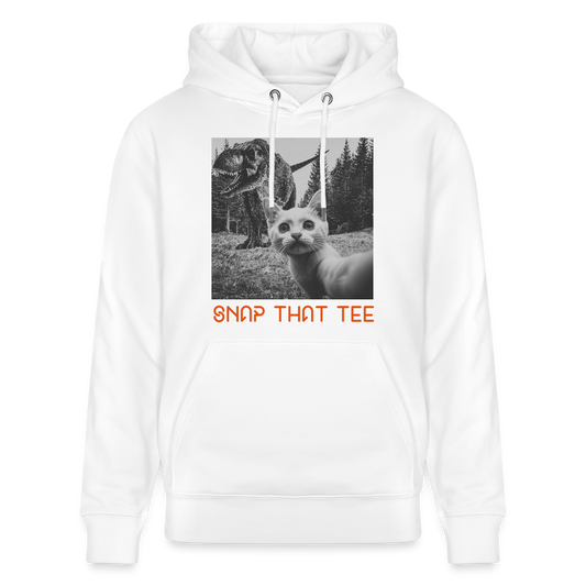 Pawassic Park- Sweat à capuche bio Unisexe -Snap that tee - blanc