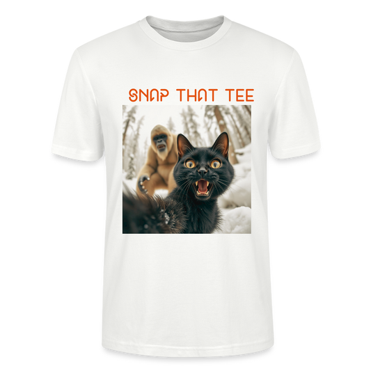 Big Foot & Meow - T-shirt bio Unisexe - Snap that tee - blanc