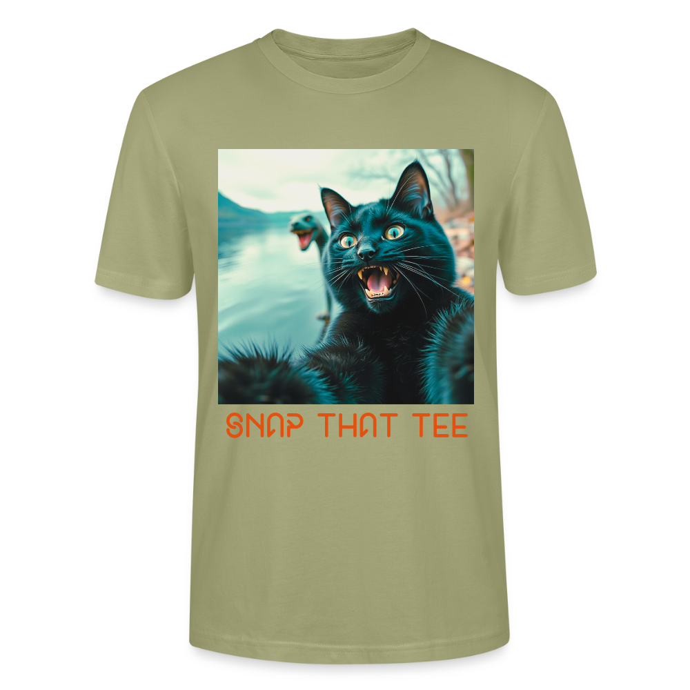 Cryptid Cat - T-shirt bio Unisexe - Snap that tee - vert brouillard