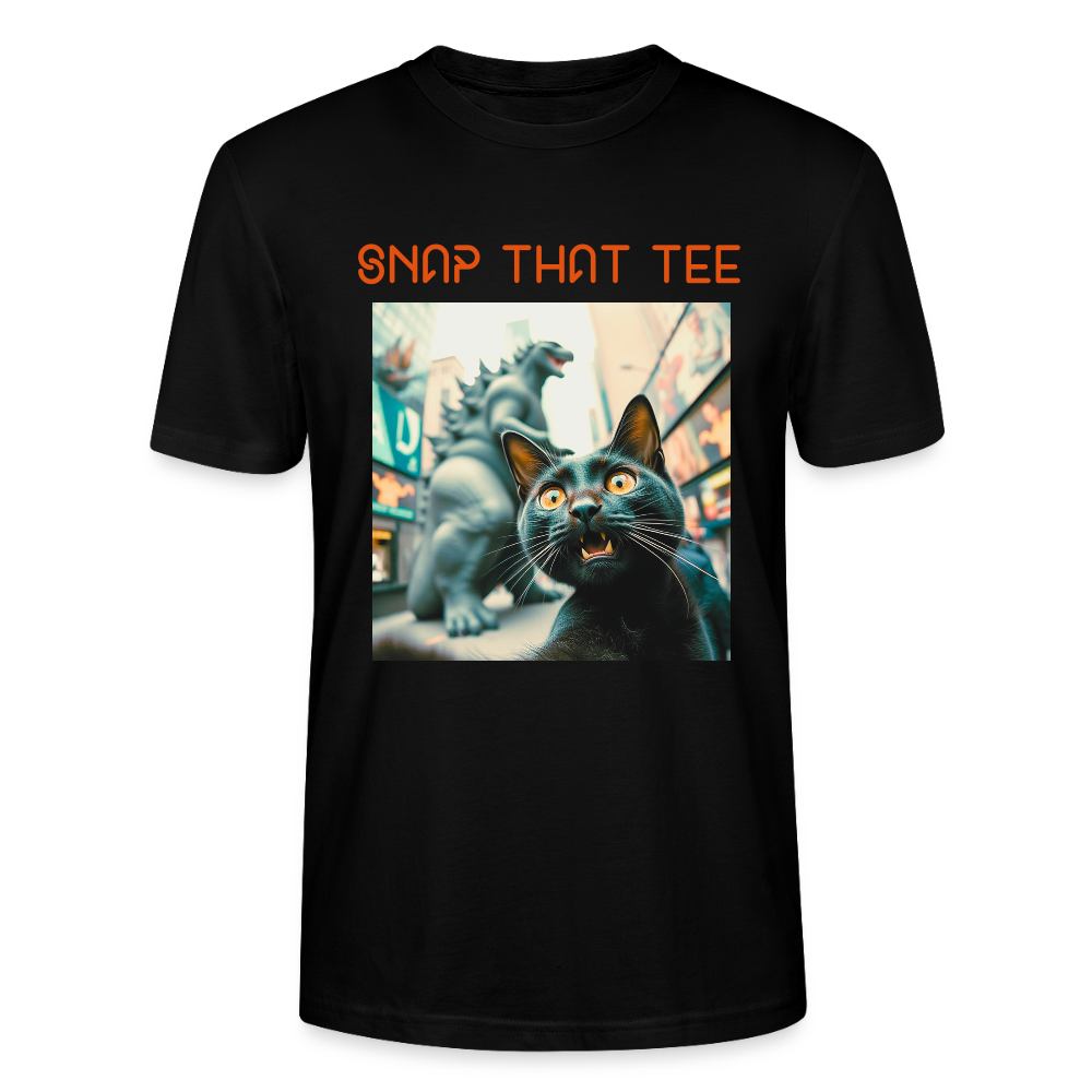 Godzilla & Meow - T-shirt bio Unisexe - snap that tee - noir