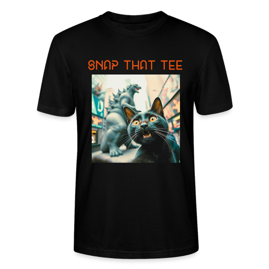 Godzilla & Meow - T-shirt bio Unisexe - snap that tee - noir