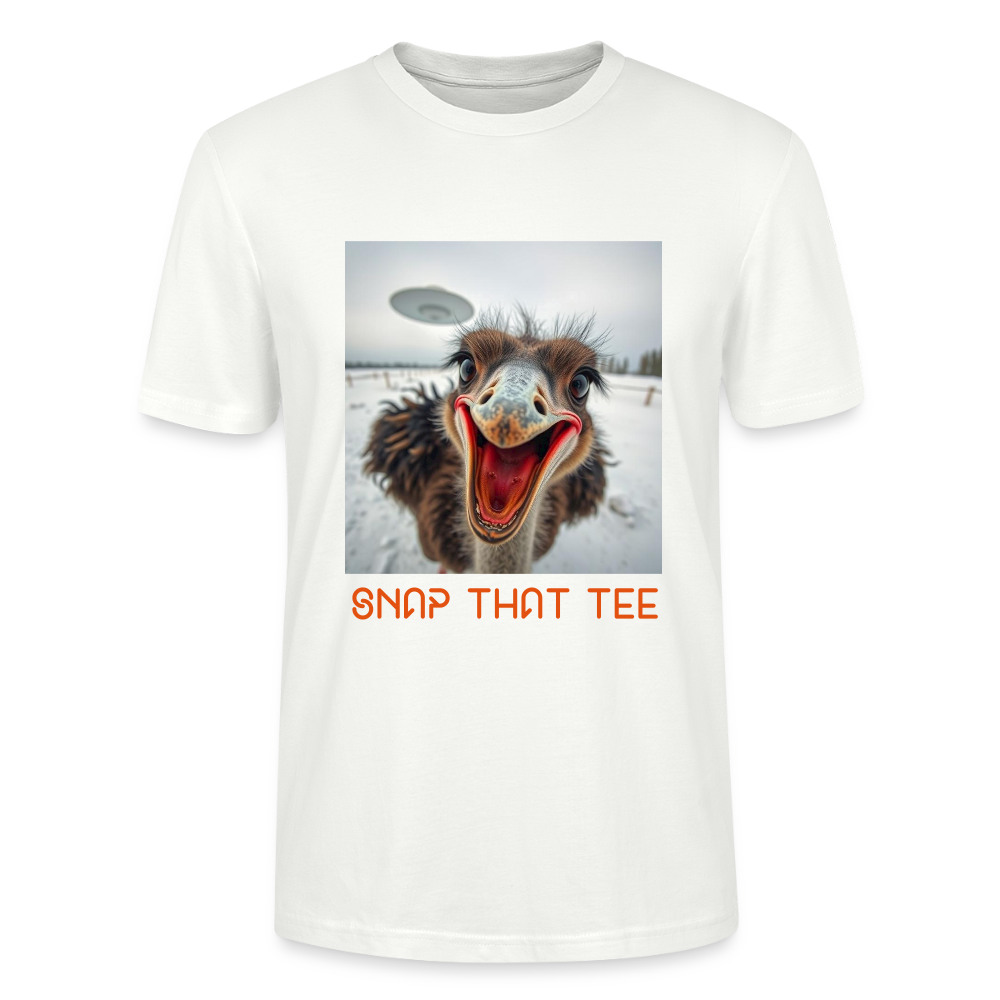 Ostrich Abduction - T-shirt bio Unisexe - Snap that tee - blanc