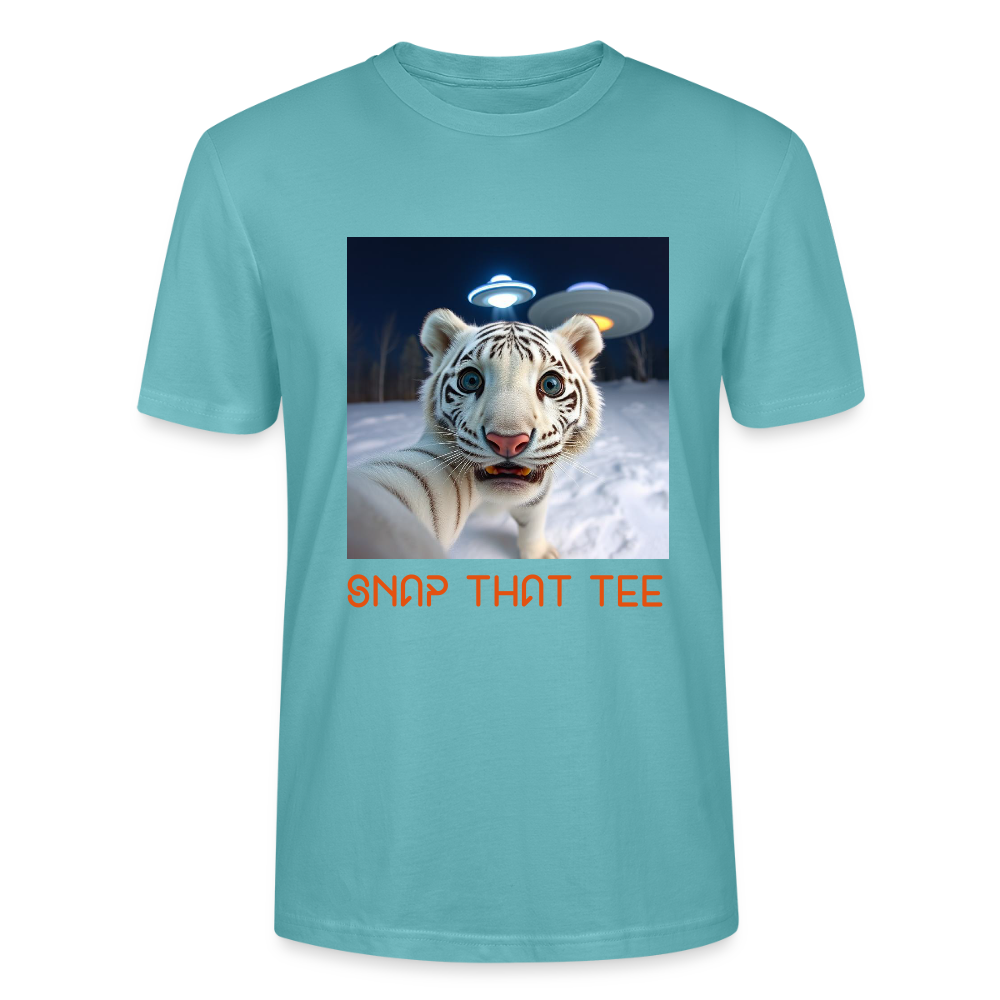 Pawprints in space - T-shirt bio Unisexe - Snap that tee - turquoise pastel