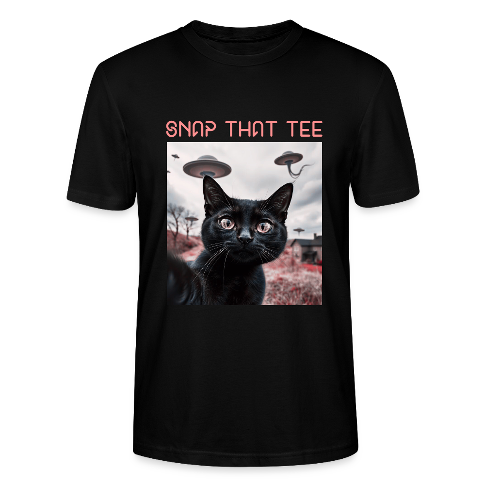 UFO & Meow - T-shirt bio Unisexe - Snap that tee - noir